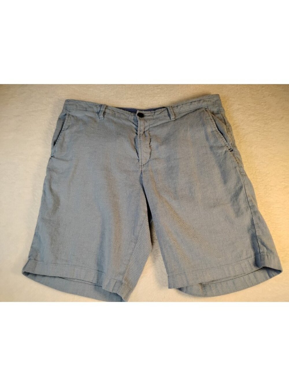 Tommy Bahama Linen Blend Shorts Resort Vacation Stretch Pockets 35X10 Light Blue